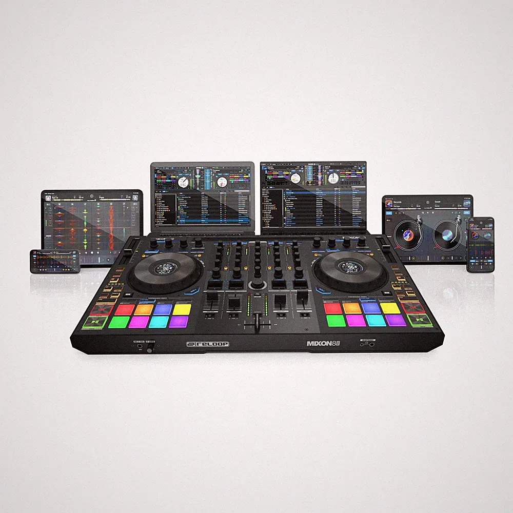 Reloop Mixon 8 Pro 4-Channel DJ Controller Serato DJ Algoriddim DJ Virtual D