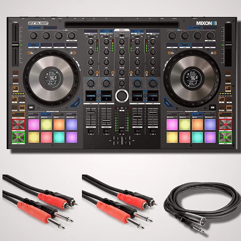 Reloop MIXON 8 Pro DJ Controller for Serato DJ with Essential Cables
