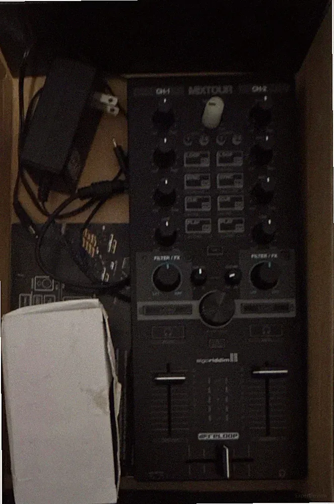Reloop Mixtour Portable Digital DJ Mixer, 2-Channel Filter, Power Adapter, Guide