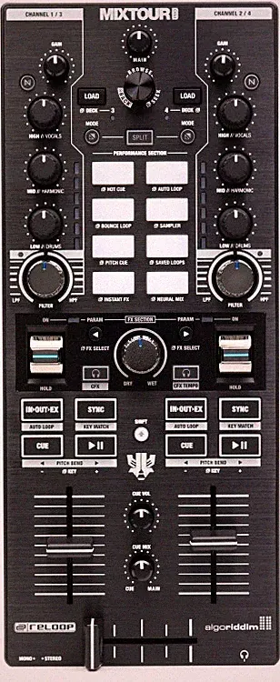 Reloop Mixtour Pro 4-deck All-in-one DJ Controller Module