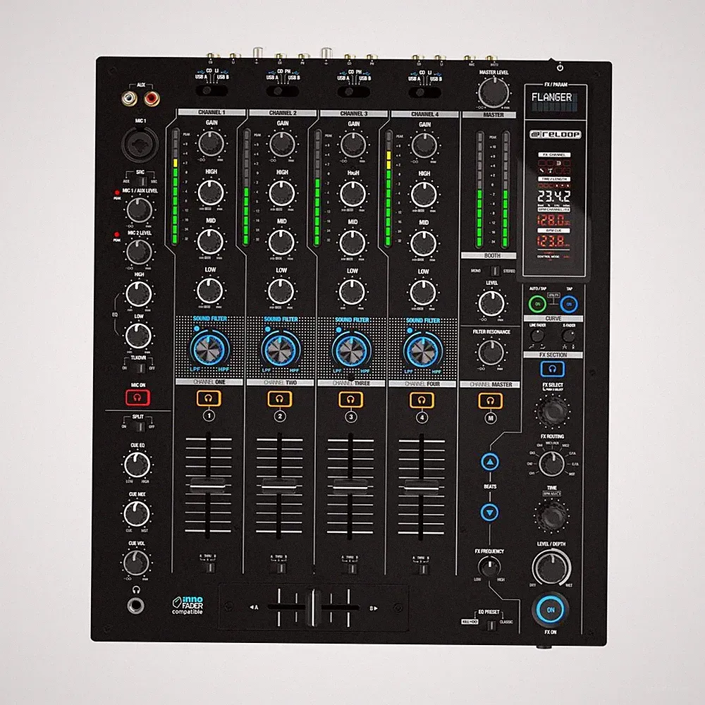 Reloop RMX-95 Digital DJ 4+1 Channel Club Mixer w Dual USB Audio Interface