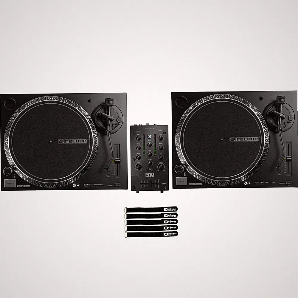 Reloop RP-5000 MK4 Direct-Drive DJ Turntable 2-Pack with PTB-2 Mixer