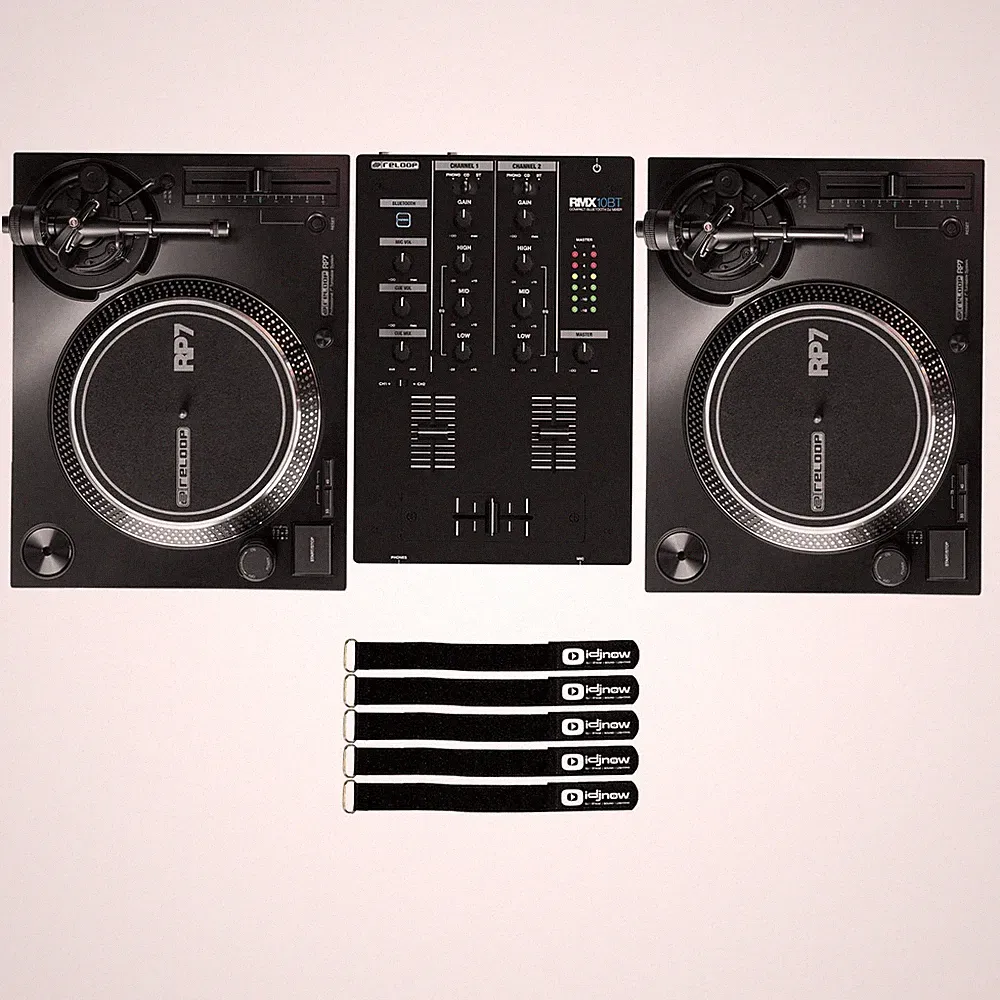 Reloop RP-7 7" DJ Turntable System Pair w RMX-10BT DJ Mixer Pack