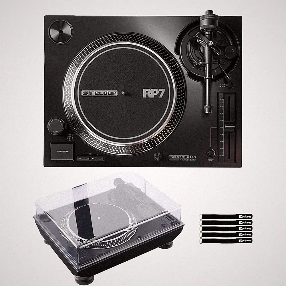 Reloop RP-7 Professional 7" DJ Turntable System with Cover Package