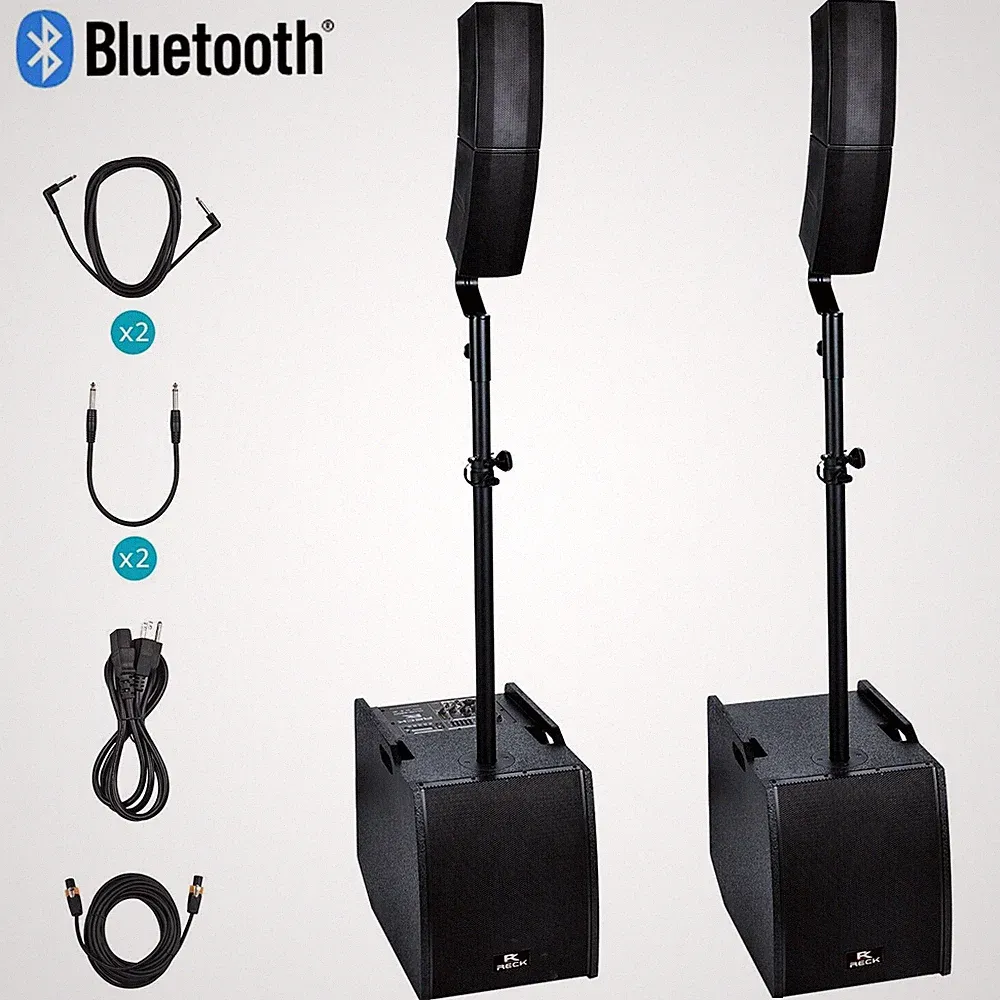Proreck Club 3200 12'' 3000 Watt Stereo PA Speaker System Combo Set for DJ