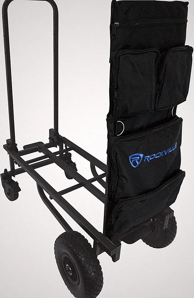 ROCK CART OFF-ROAD DJ Equipment Transport Roller Car + (5) Pocket Accessory Bag