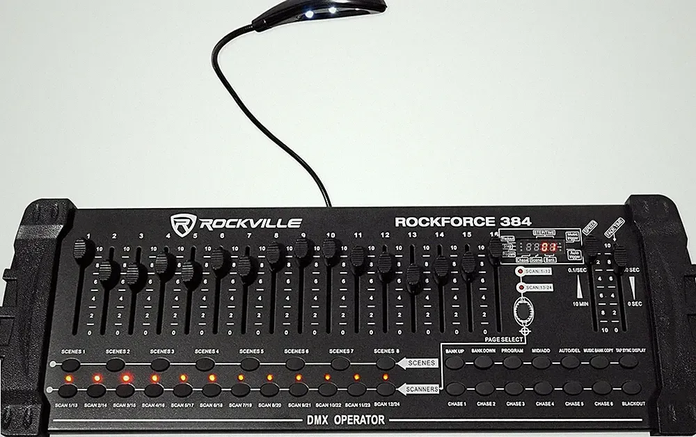 ROCKFORCE 384 Channel DMX Light/Fog Lighting Controller, MIDI Control, 30 Scene