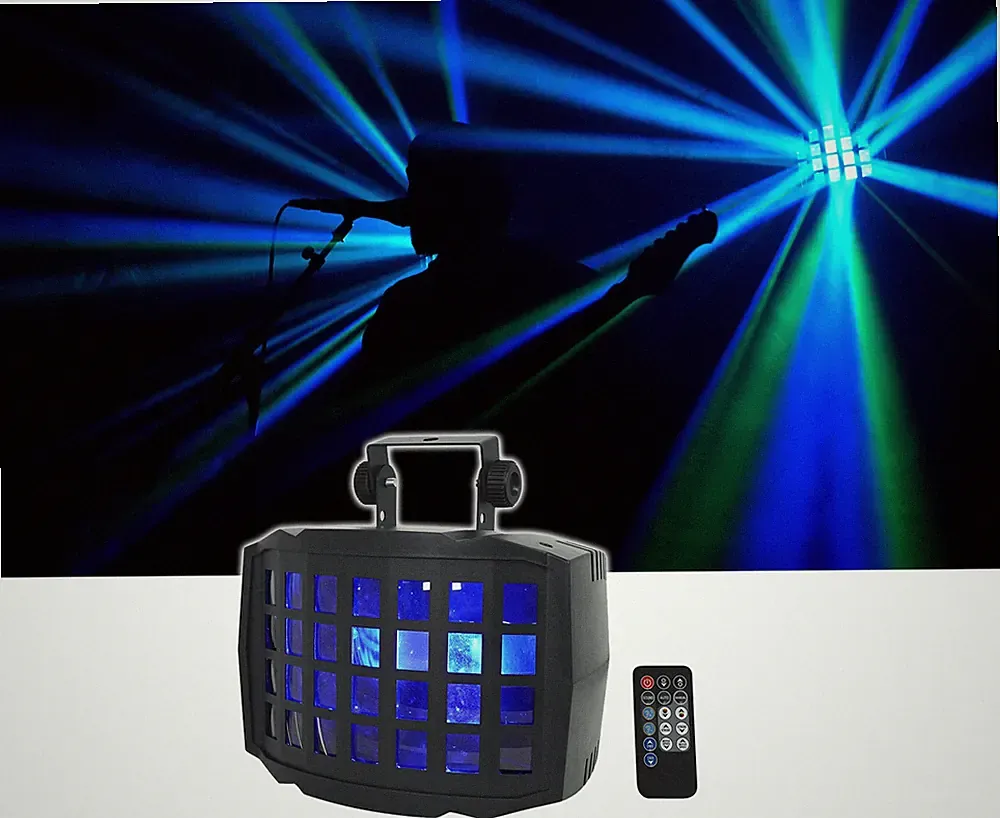 Rockville BD20 Battery Powered DJ Party Dance Floor Derby Light w Wireless DMX