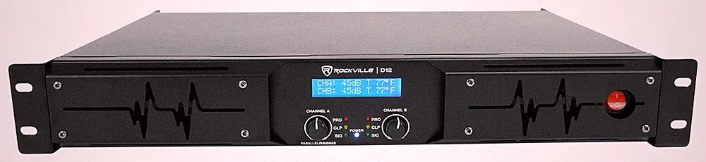 Rockville D12 5000w Peak/1400w RMS Power Amplifier 2 Channel Class D Pro/DJ Amp