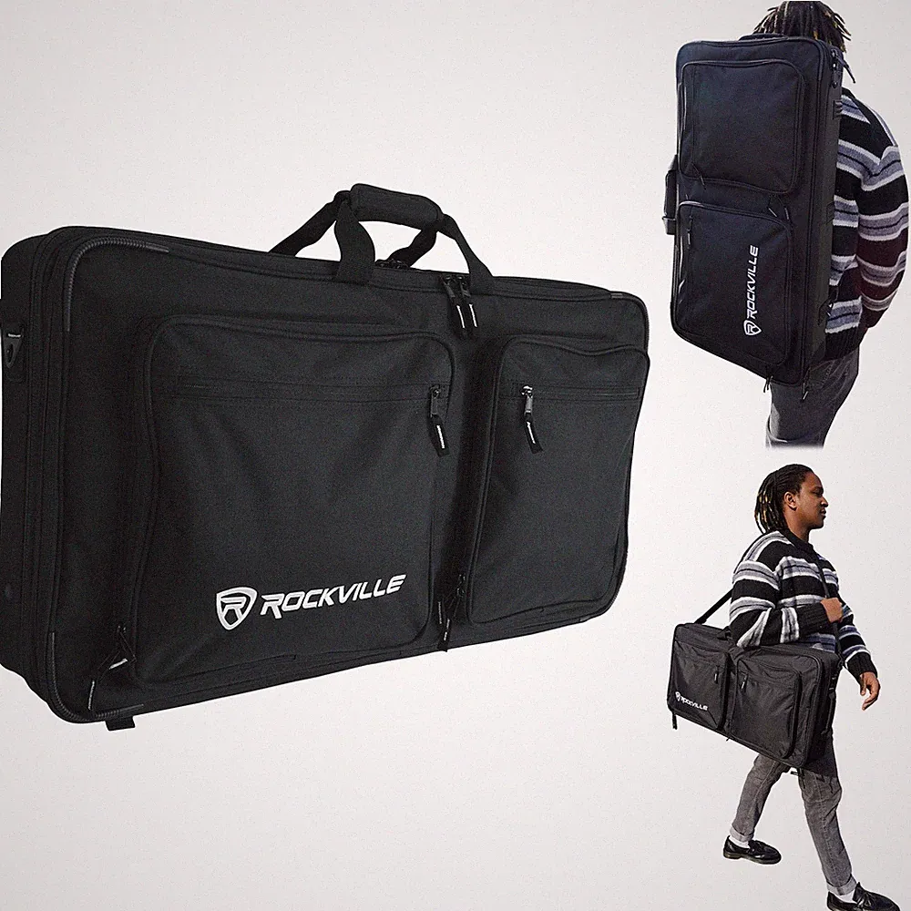 Rockville DC27 Padded DJ Bag Backpack Fits Rane One