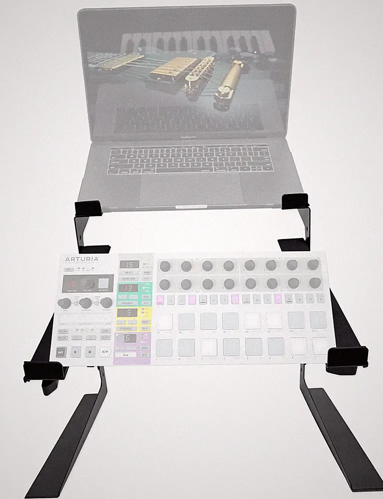 Rockville Dual Laptop+Controller Stand for Arturia Beatstep Pro Sequencer