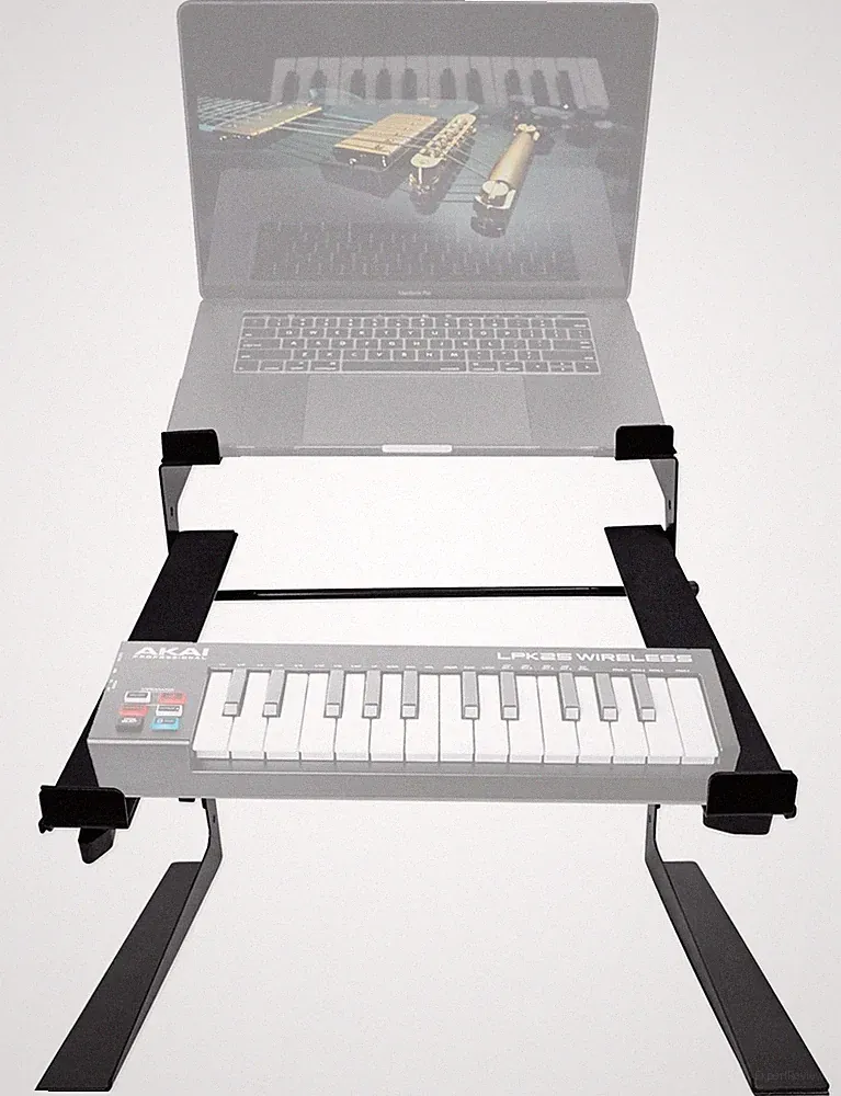 Rockville Dual Shelf Laptop+Controller Stand for Akai LPK25 Keyboard