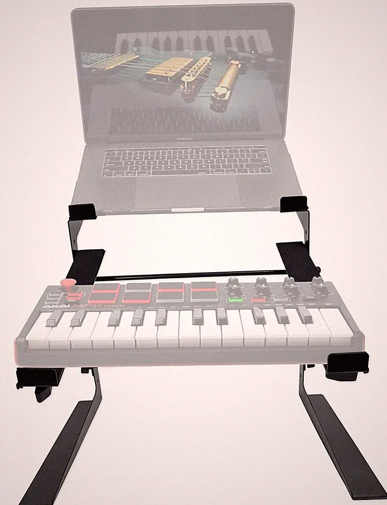 Rockville Dual Shelf Laptop+Controller Stand for Akai MPK Mini mkII Keyboard