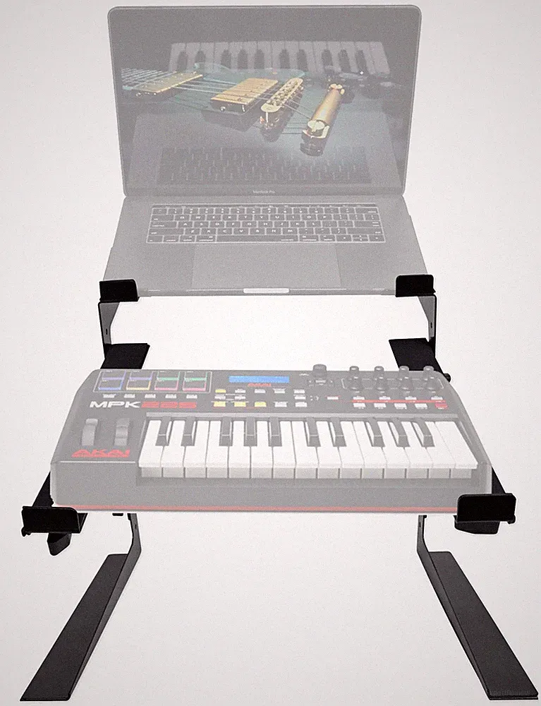 Rockville Dual Shelf Laptop+Controller Stand for Akai MPK225 Keyboard