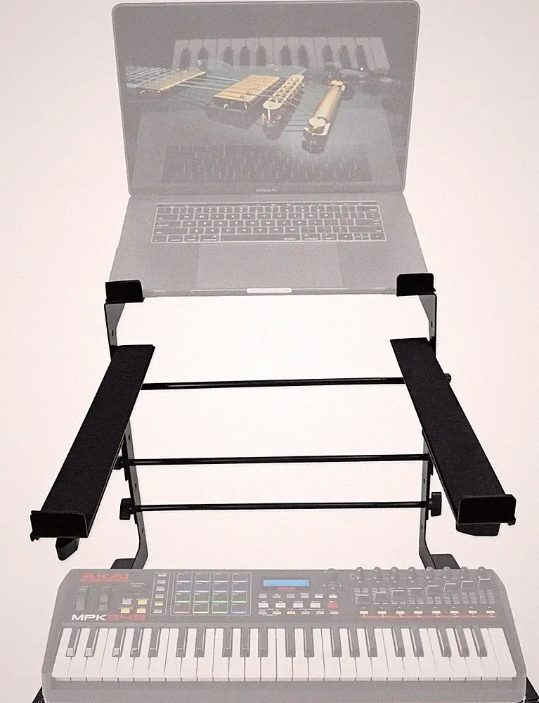 Rockville Dual Shelf Laptop+Controller Stand for Akai MPK249 Keyboard