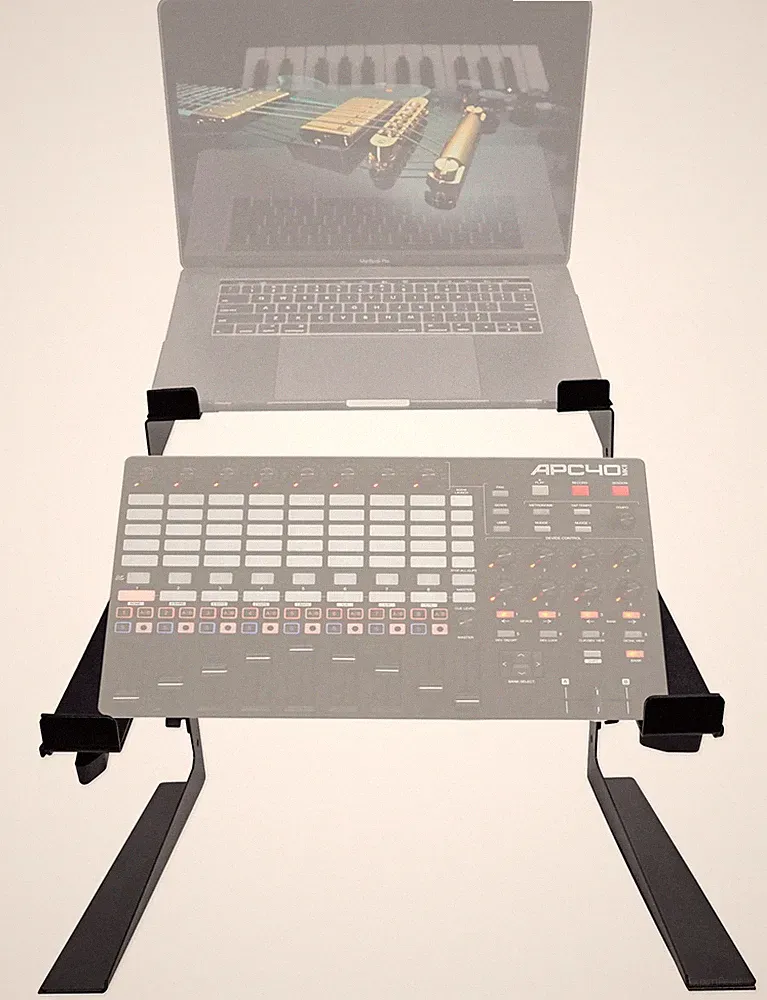 Rockville Dual Shelf Laptop+Controller Stand for Akai Professional APC40 MKII