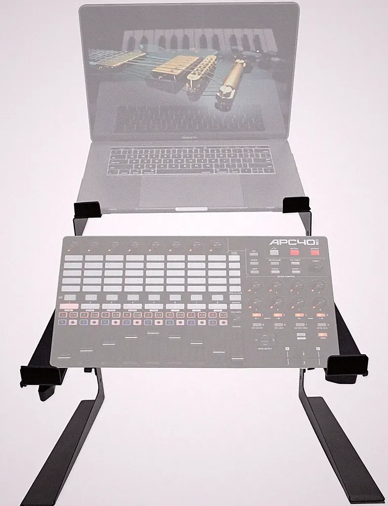 Rockville Dual Shelf Laptop+Controller Stand for Akai Professional APC40 MKII