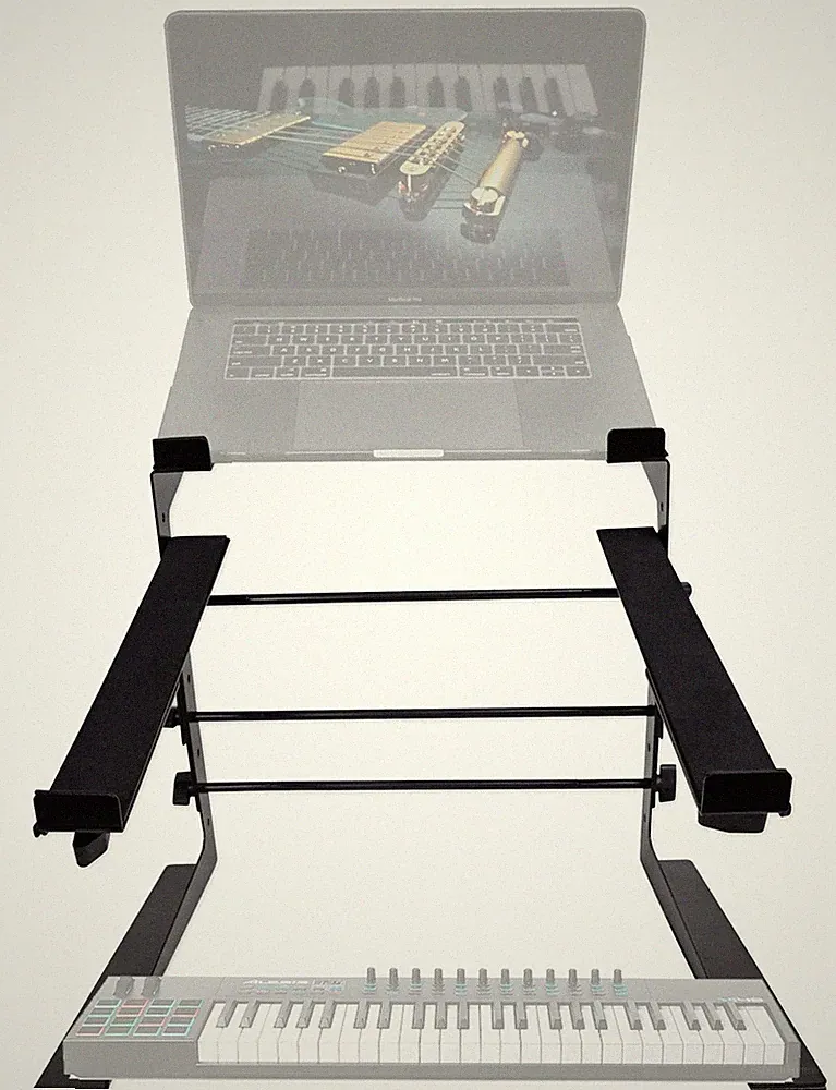 Rockville Dual Shelf Laptop+Controller Stand for Alesis VI49 Keyboard