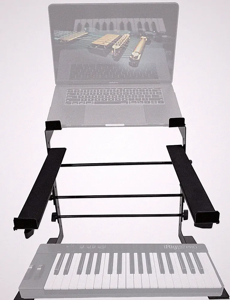 Rockville Dual Shelf Laptop+Controller Stand for IK Multimedia iRig Keys 37