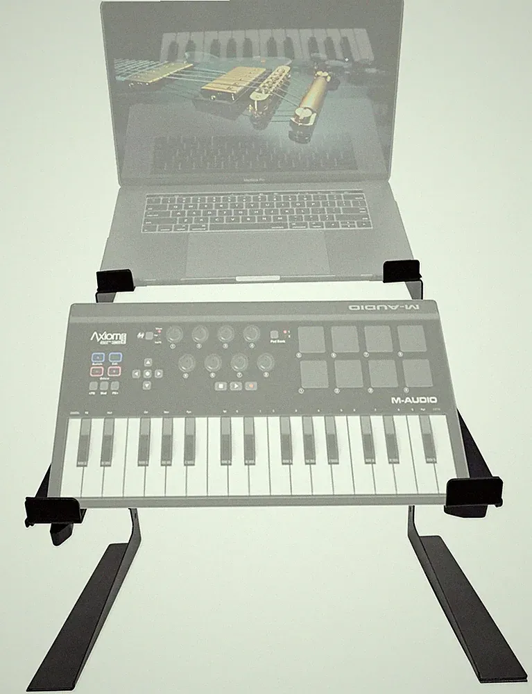 Rockville Dual Shelf Laptop+Controller Stand for M-Audio Axiom AIR Mini Keyboard