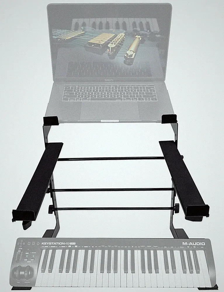 Rockville Dual Shelf Laptop+Controller Stand for M-Audio Keystation 49 Keyboard