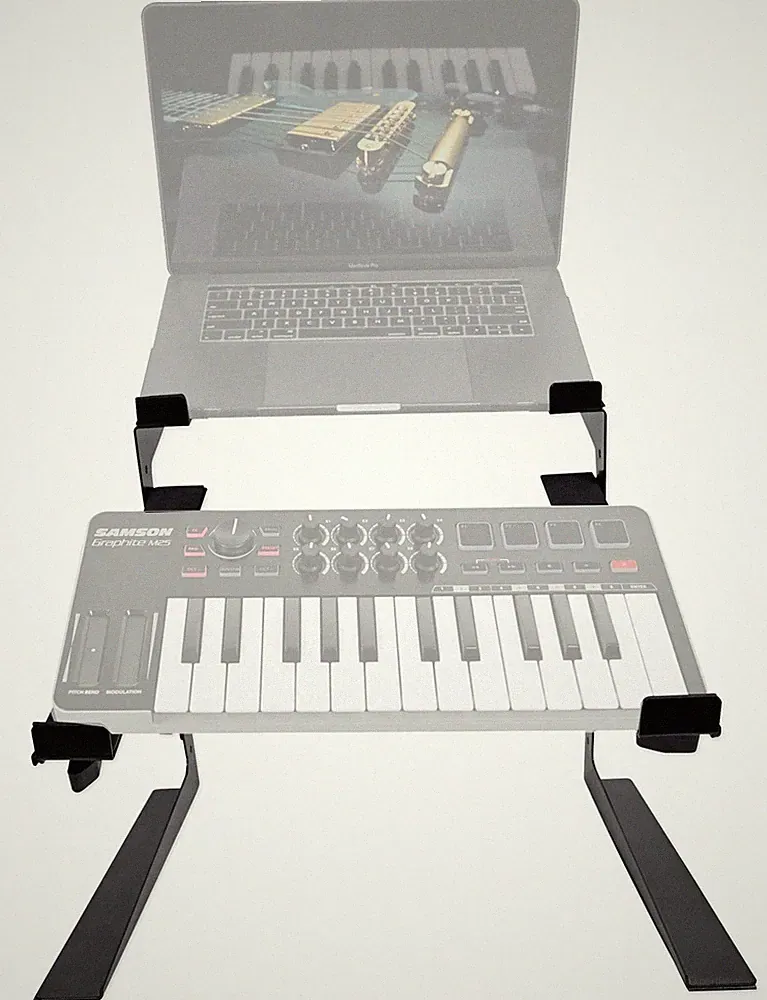 Rockville Dual Shelf Laptop+Controller Stand for Samson Graphite M25 Keyboard