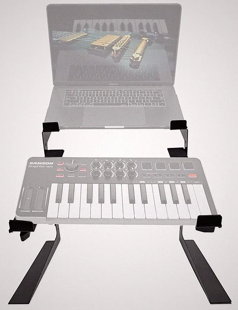 Rockville Dual Shelf Laptop+Controller Stand for Samson Graphite M25 Keyboard