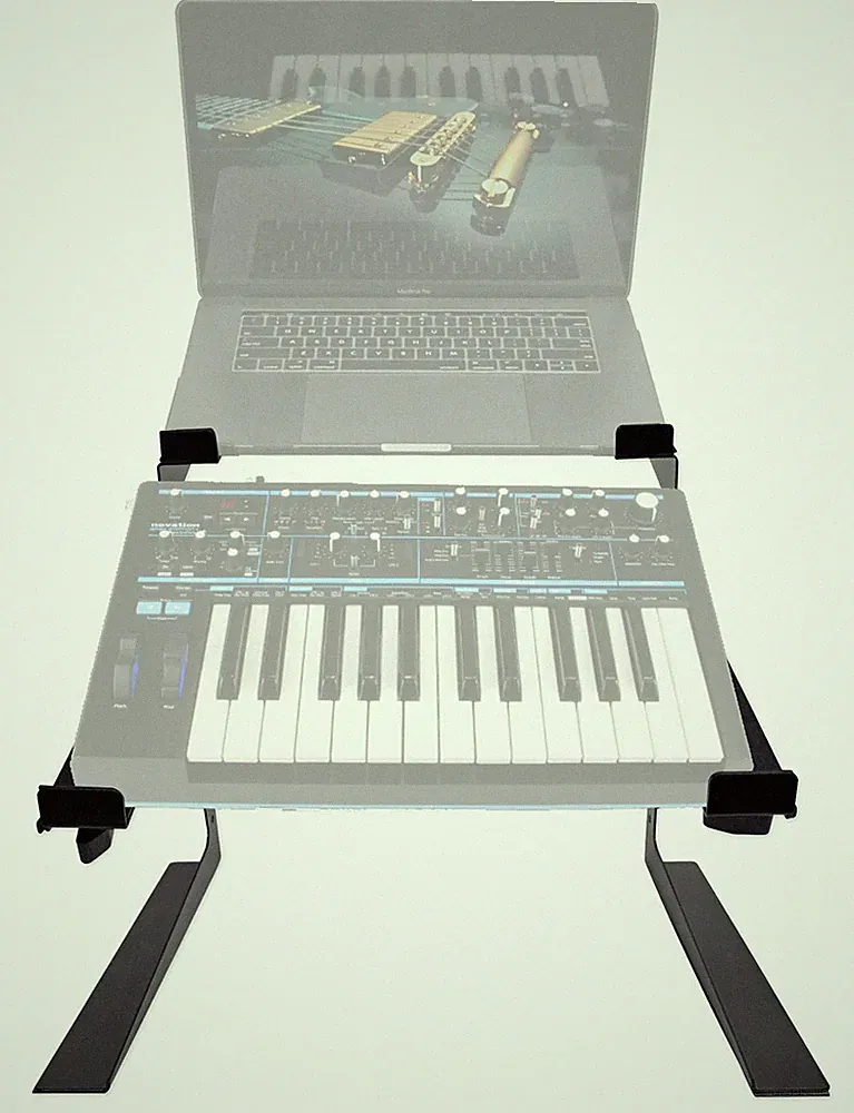 Rockville Dual Shelf Stand for Novation BASS STATION II Keyboard Synthesizer