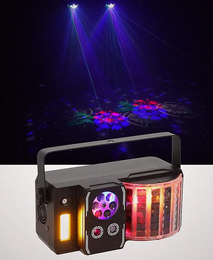 Rockville INSTA PARTY 51 5-in-1 Dance Floor DJ Effect Light Derby/Laser/Strobe