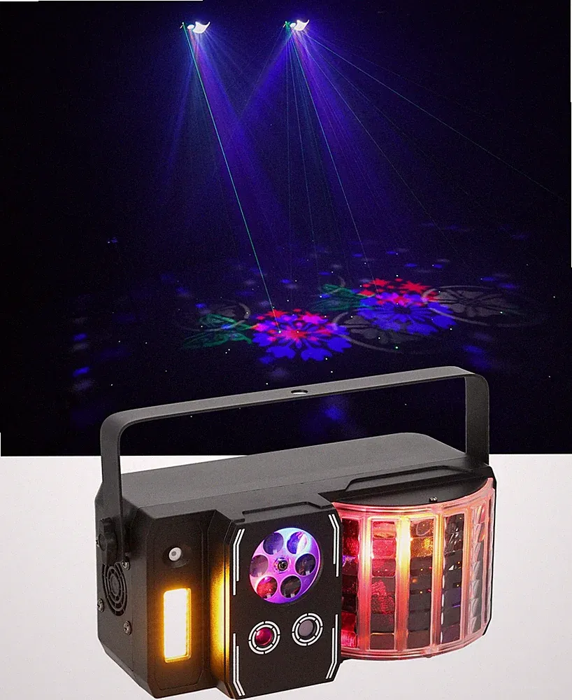 Rockville INSTA PARTY 51 5-in-1 Dance Floor DJ Effect Light Derby/Laser/Strobe