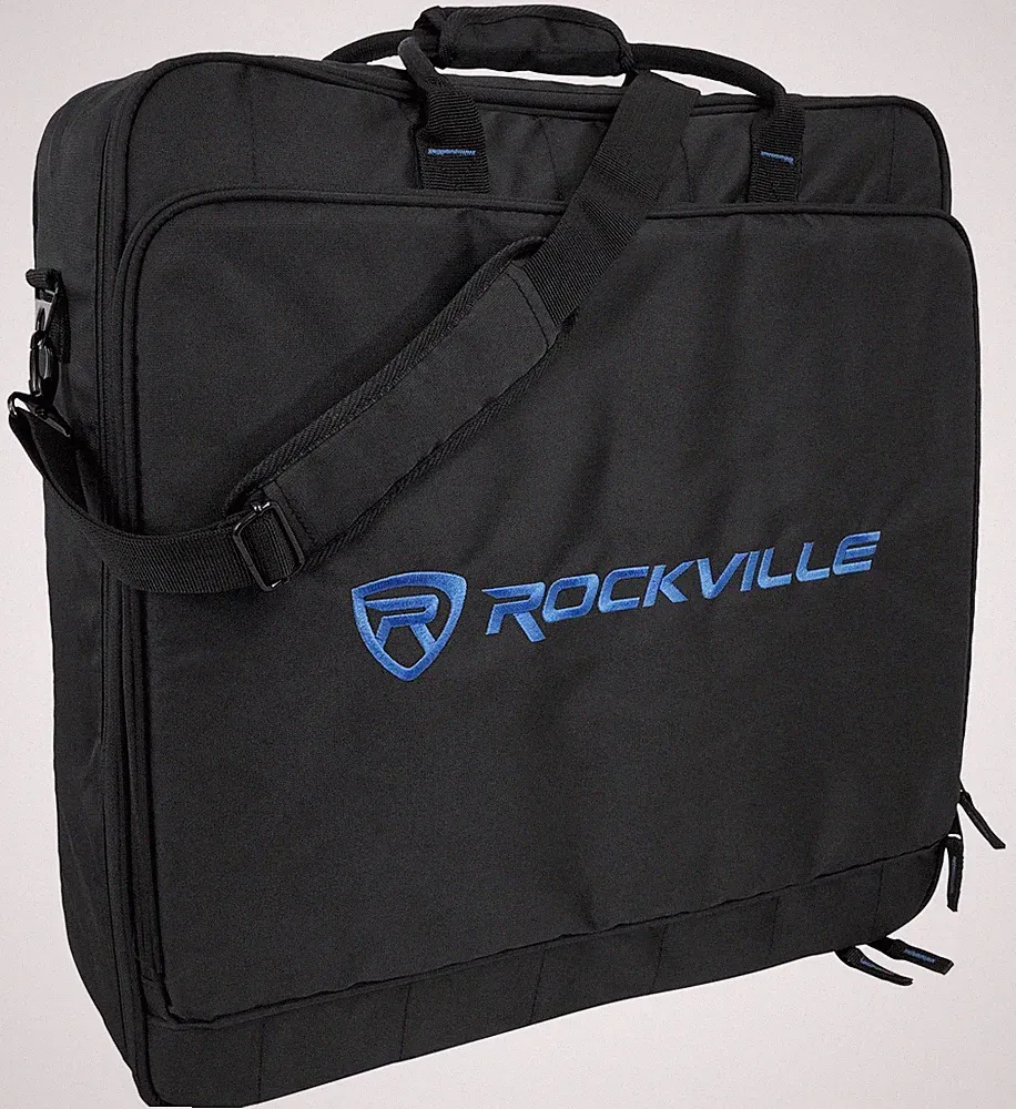 Rockville MB2020 DJ Gear Mixer Gig Bag Case, 20.5" x 14” x 7” x 6.5”, Black
