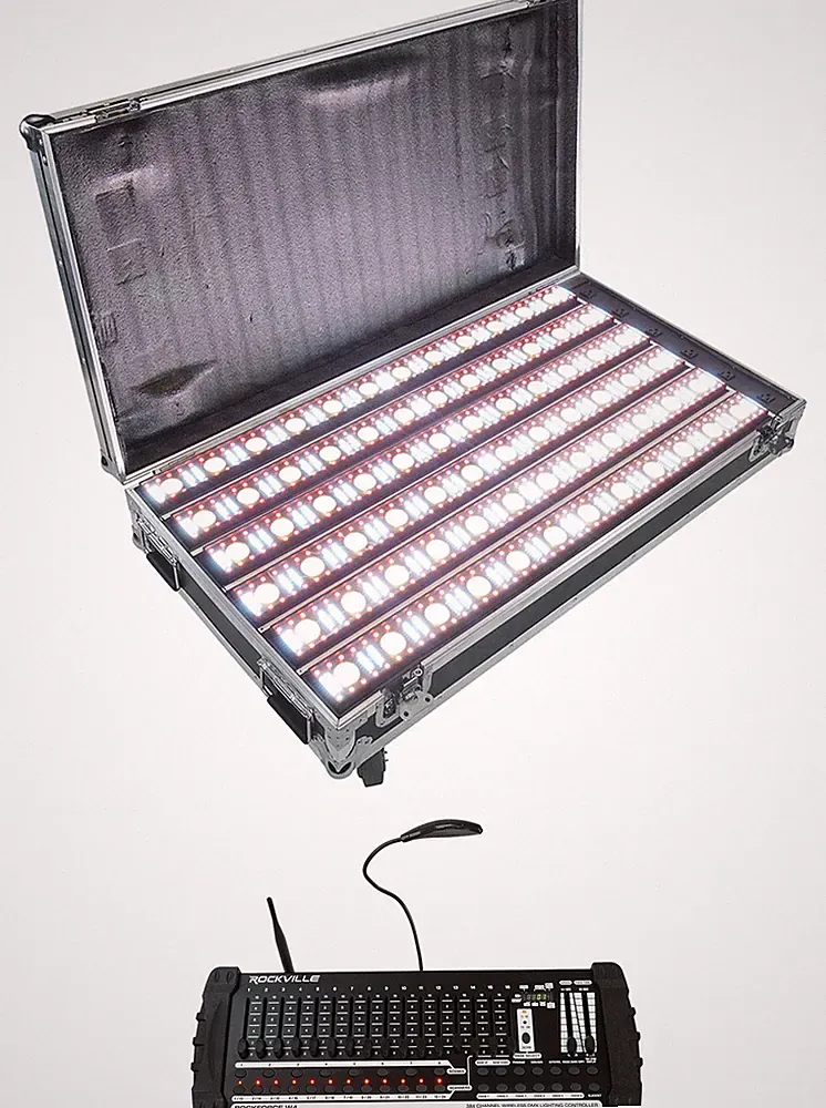 Rockville PIXEL HYBRID PACK 6 Light Strips+Charging Case+Wireless DMX Controller