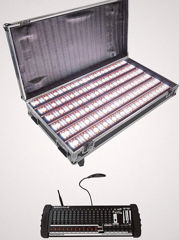 Rockville PIXEL HYBRID PACK 6 Light Strips+Charging Case+Wireless DMX Controller