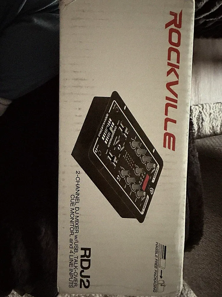 Rockville RDJ2 2-Channel DJ Mixer USB Talkover Crossfader EQ Cue Monitor