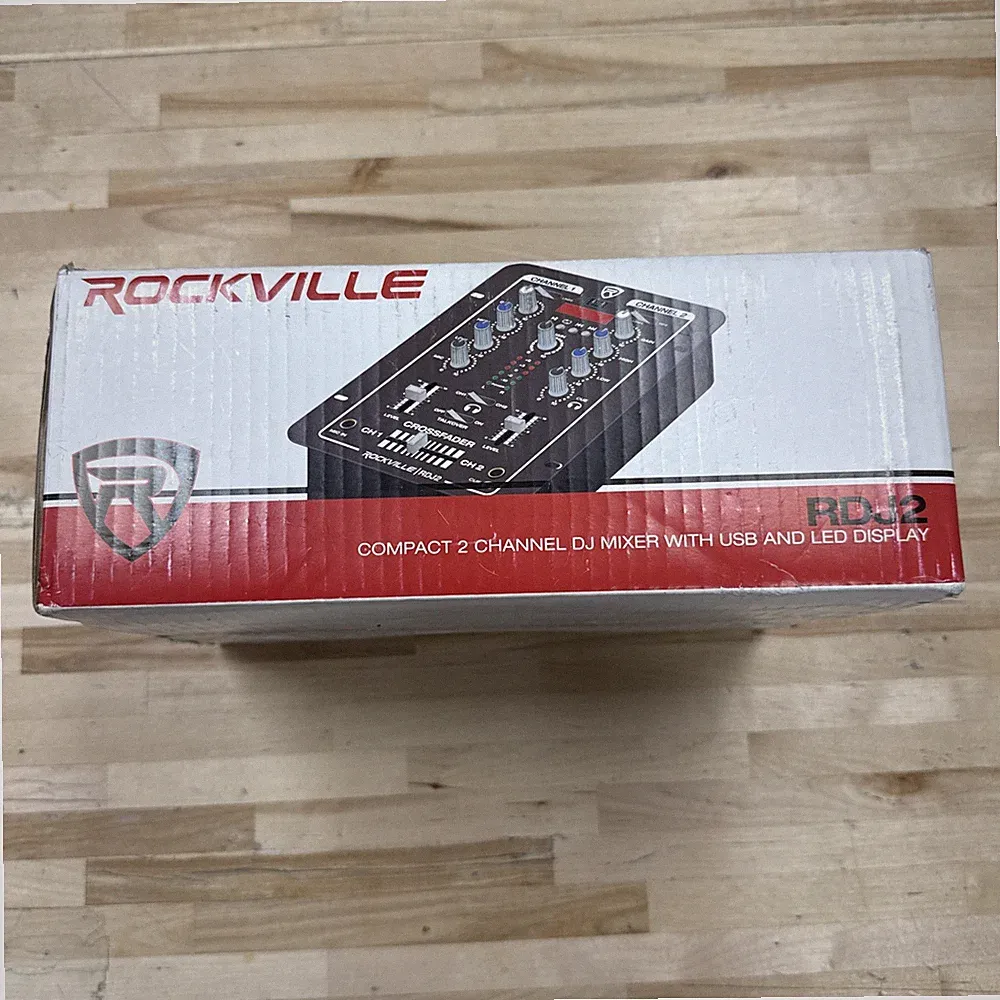 Rockville RDJ2 2-Channel DJ Mixer with USB Black