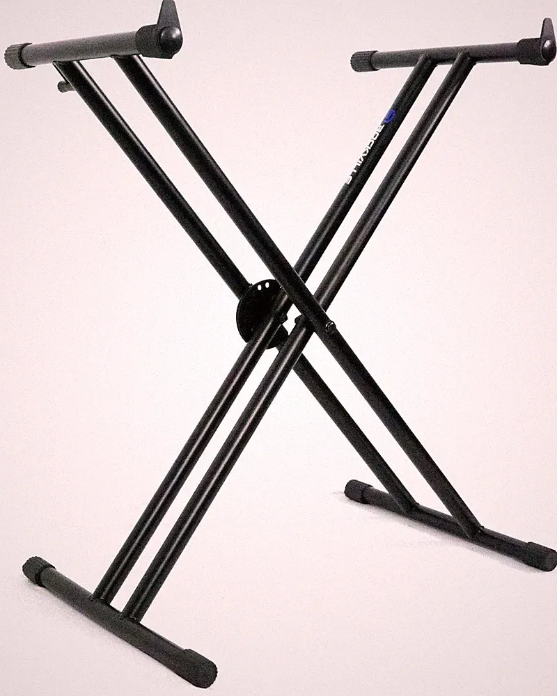 Rockville RKS30X Double X Braced DJ Controller Stand+Push Button Lock Mechanism