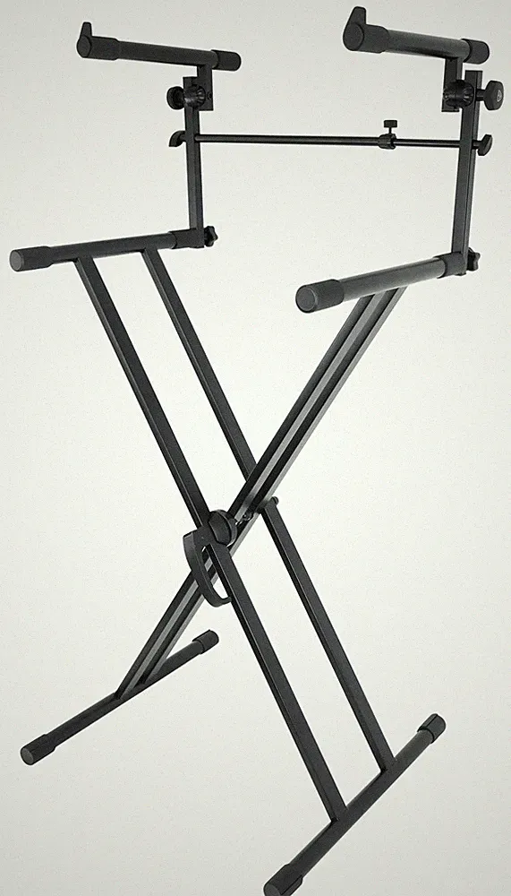 Rockville RKS42X X-Stand 2-Tier Keyboard or DJ Stand Fits Novation 61 SL MKII
