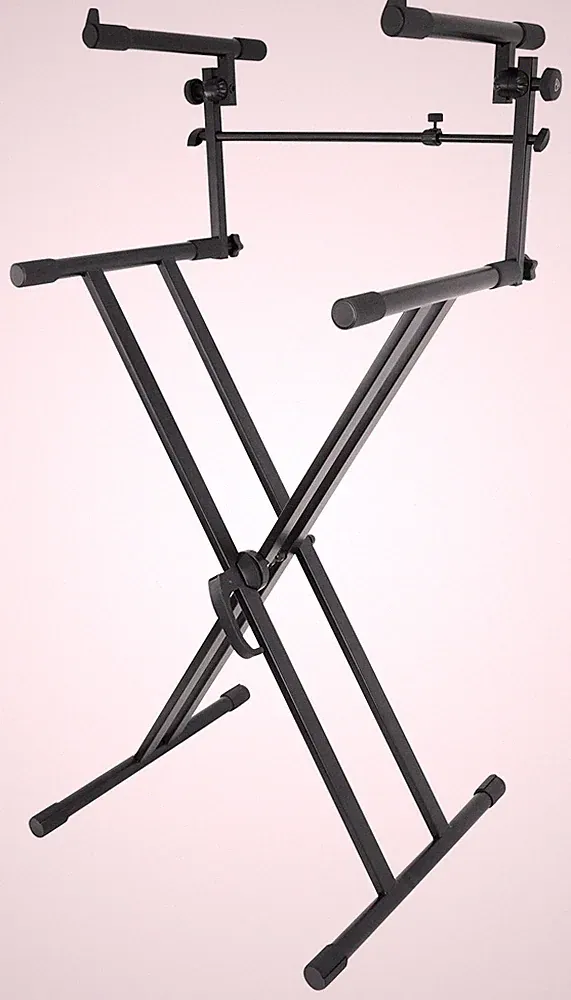 Rockville RKS42X X-Stand 2-Tier Keyboard or DJ Stand Fits Novation 61 SL MKII
