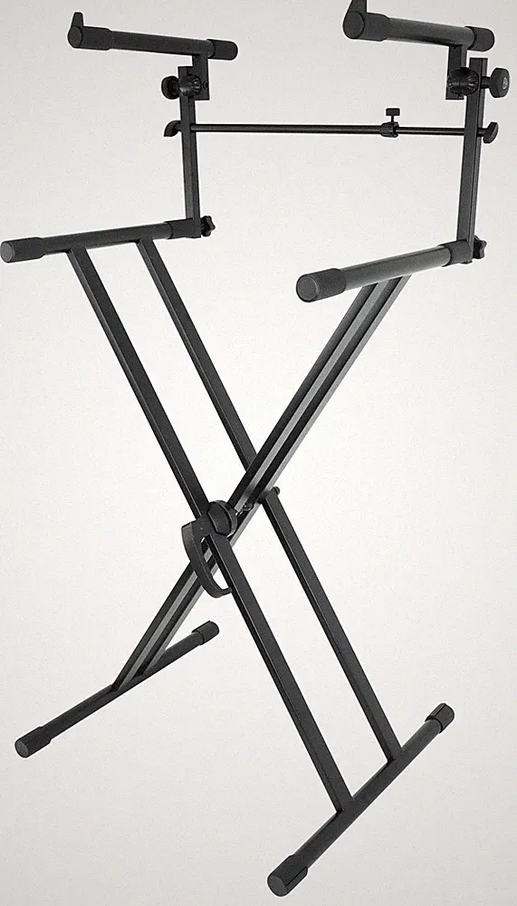 Rockville RKS42X X-Stand 2-Tier Keyboard or DJ Stand Fits Novation 61 SL MKII