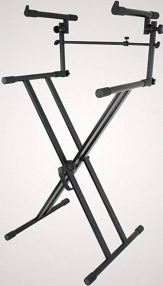 Rockville RKS42X X-Stand 2-Tier Keyboard or DJ Stand Fits Novation IMPULSE 49