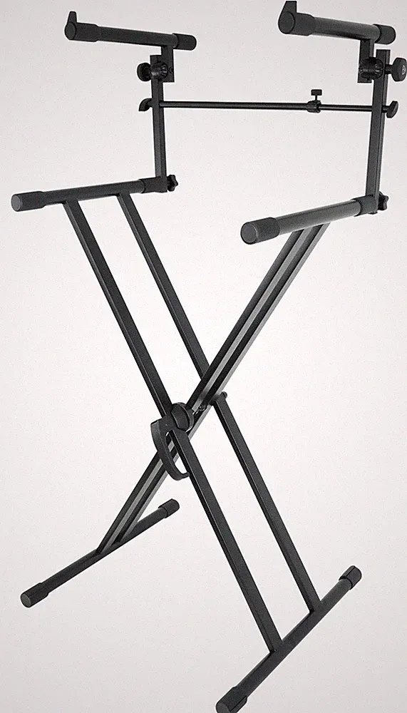 Rockville RKS42X X-Stand 2-Tier Keyboard or DJ Stand Fits Novation IMPULSE 49