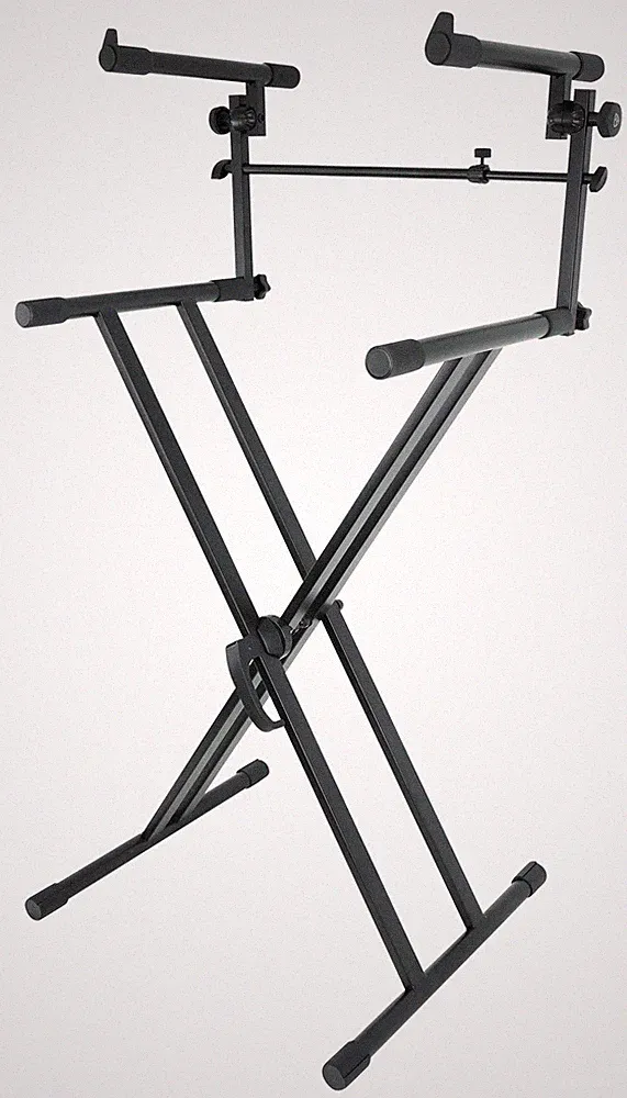 Rockville RKS42X X-Stand 2-Tier Keyboard or DJ Stand Fits Novation IMPULSE 61