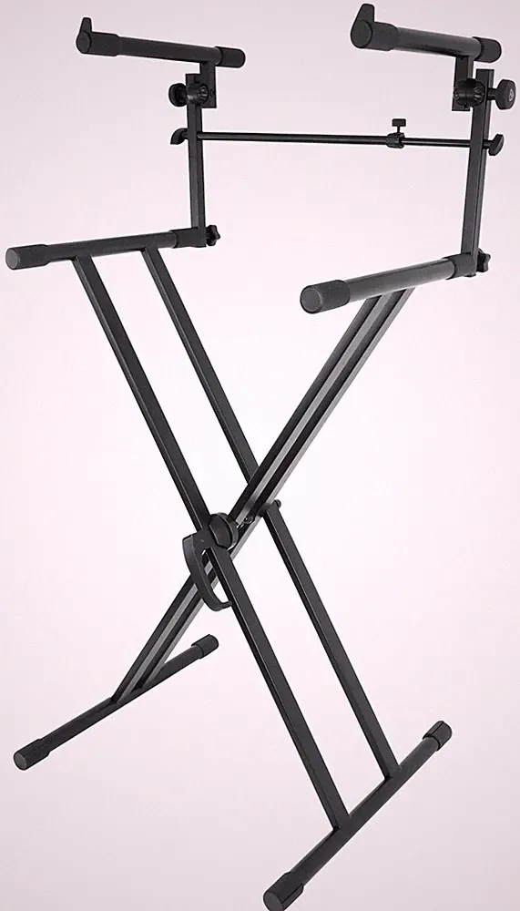 Rockville RKS42X X-Stand 2-Tier Keyboard or DJ Stand Fits Novation Launchkey 61