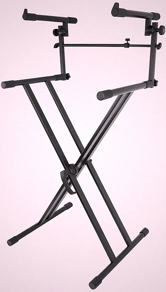 Rockville RKS42X X-Stand 2-Tier Keyboard otr DJ Stand Fits Novation 49 SL MKII