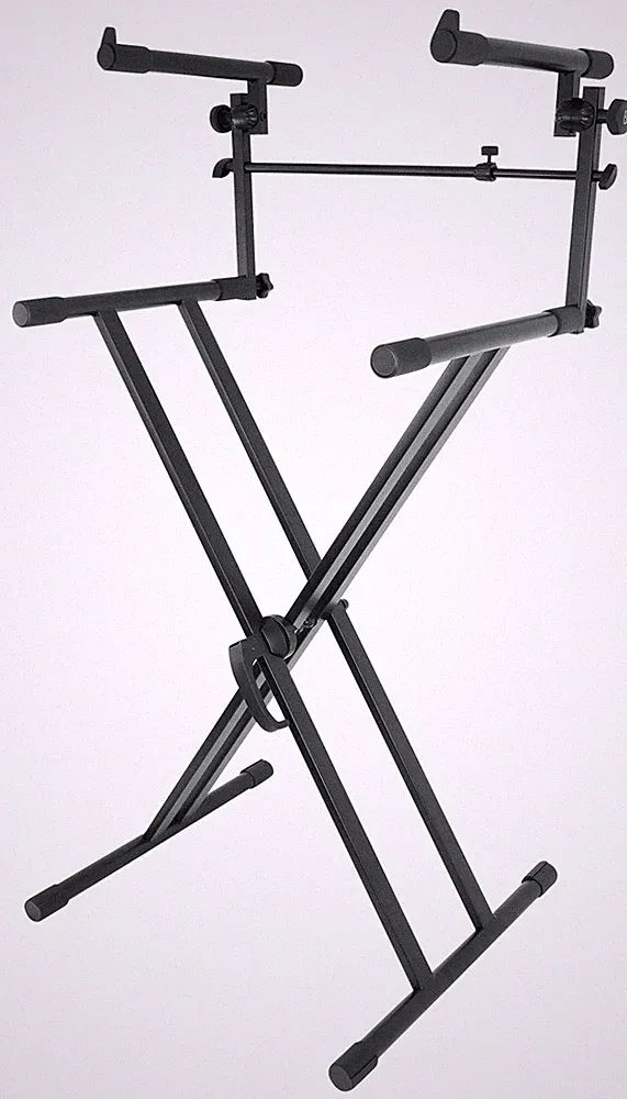 Rockville RKS42X X-Stand 2-Tier Keyboard otr DJ Stand Fits Novation 49 SL MKII