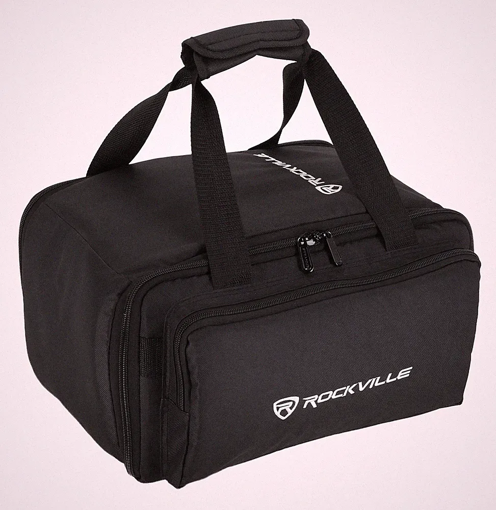 Rockville RLB80 v3 DJ Travel Bag Fits 4x Slim Par Lights+Controller+Cables