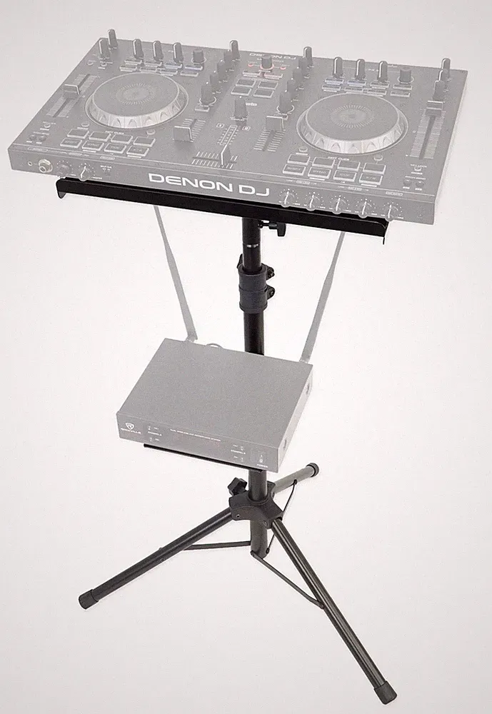 Rockville RLS68 Adjustable DJ Controller Tripod Stand w/ with Dual Trays