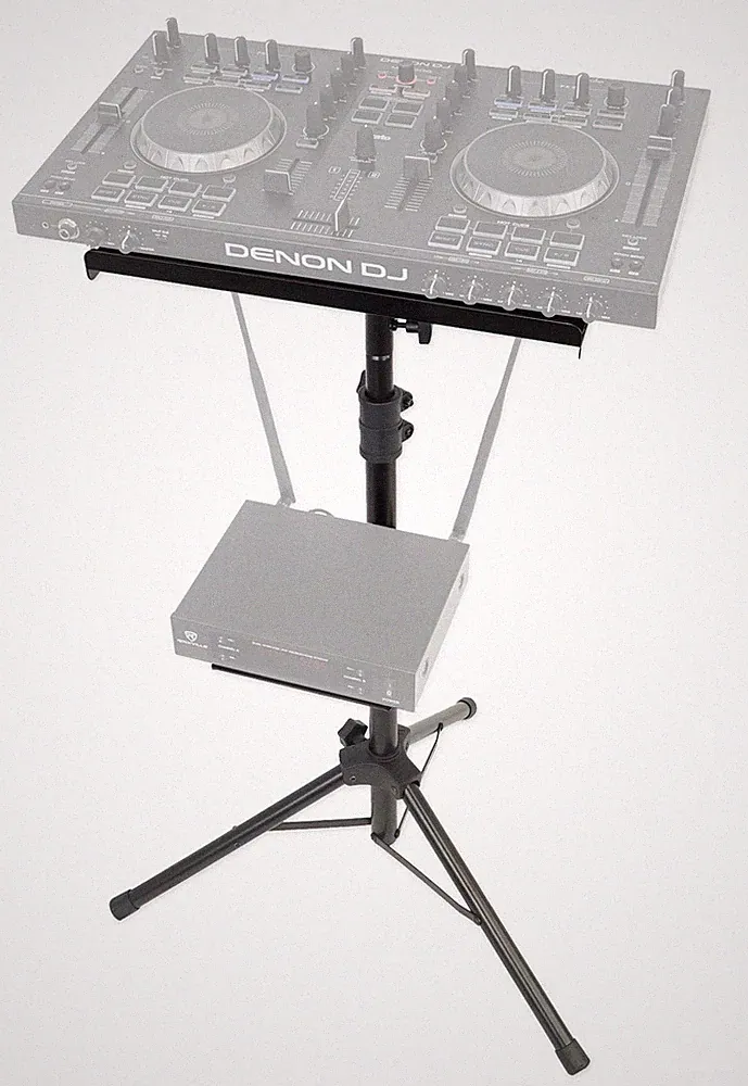 Rockville RLS68 Adjustable DJ Controller Tripod Stand w/ with Dual Trays