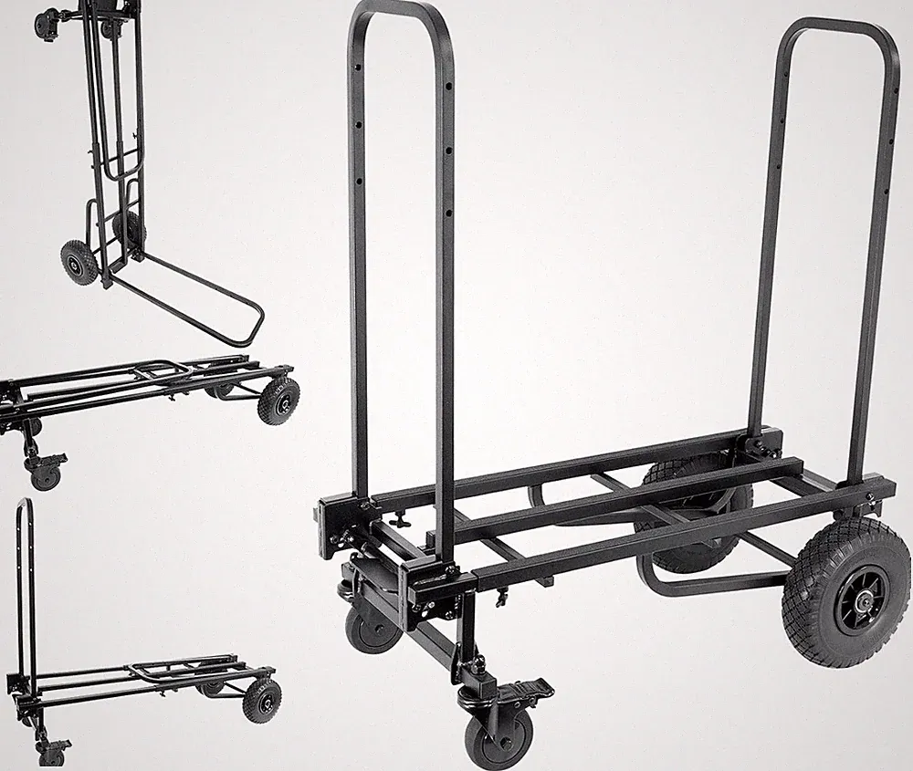 Rockville Rock Cart Pro 700 LB Capacity DJ Equipment Transport Roller Cart, Expa