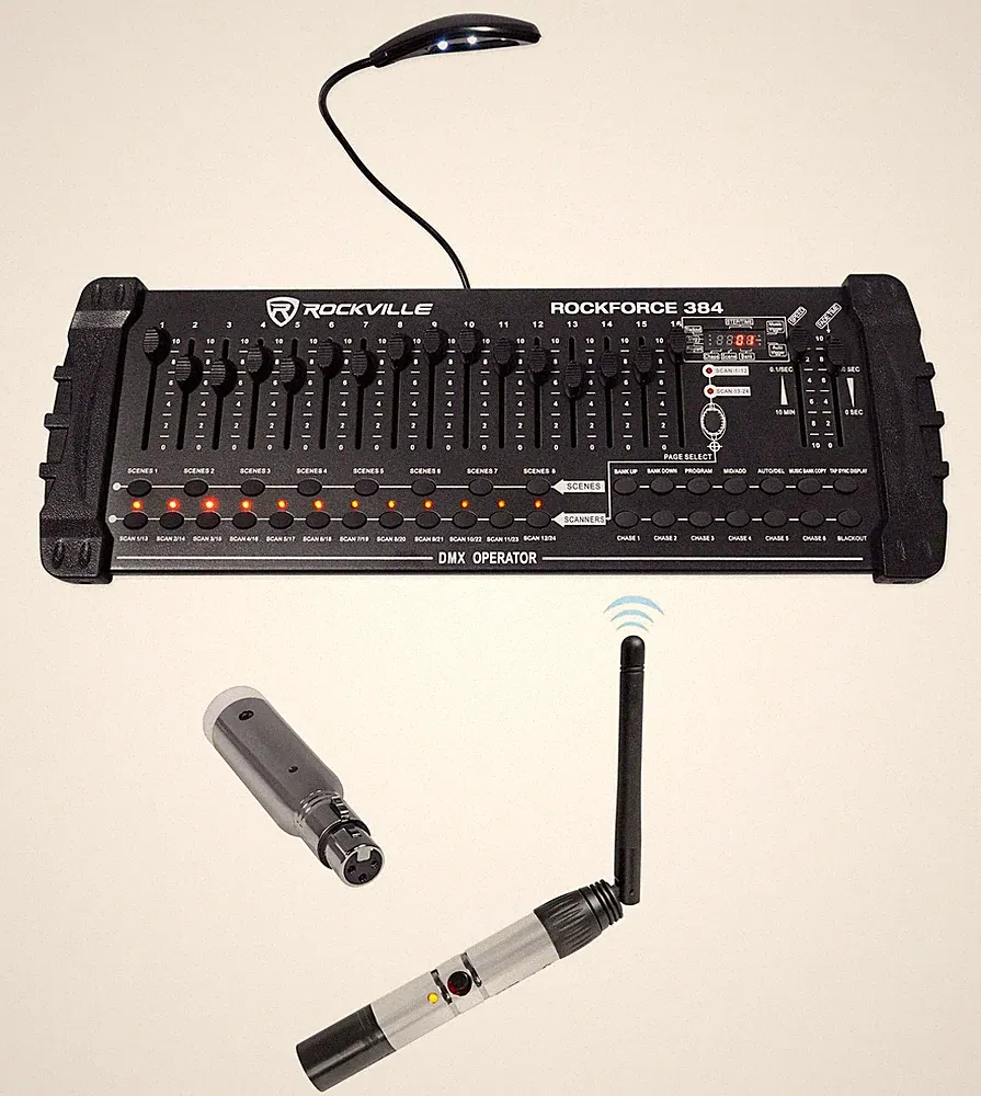 Rockville ROCKFORCE 384 Bundle: 384 Channel 20.71" x 7.28" x 3.15", Black